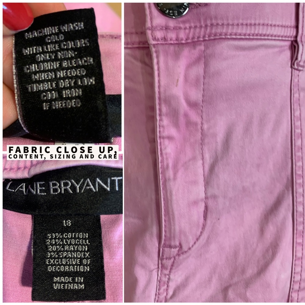LANE BRYANT ORCHID PINK SKINNY LEG CORSET HEM PANTS (18) - Picture 11 of 13